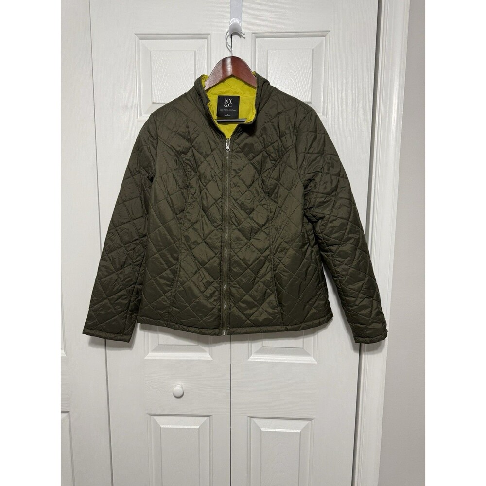 New York and Company Olive Green NY&C Jacket Large Streetwear Quilted